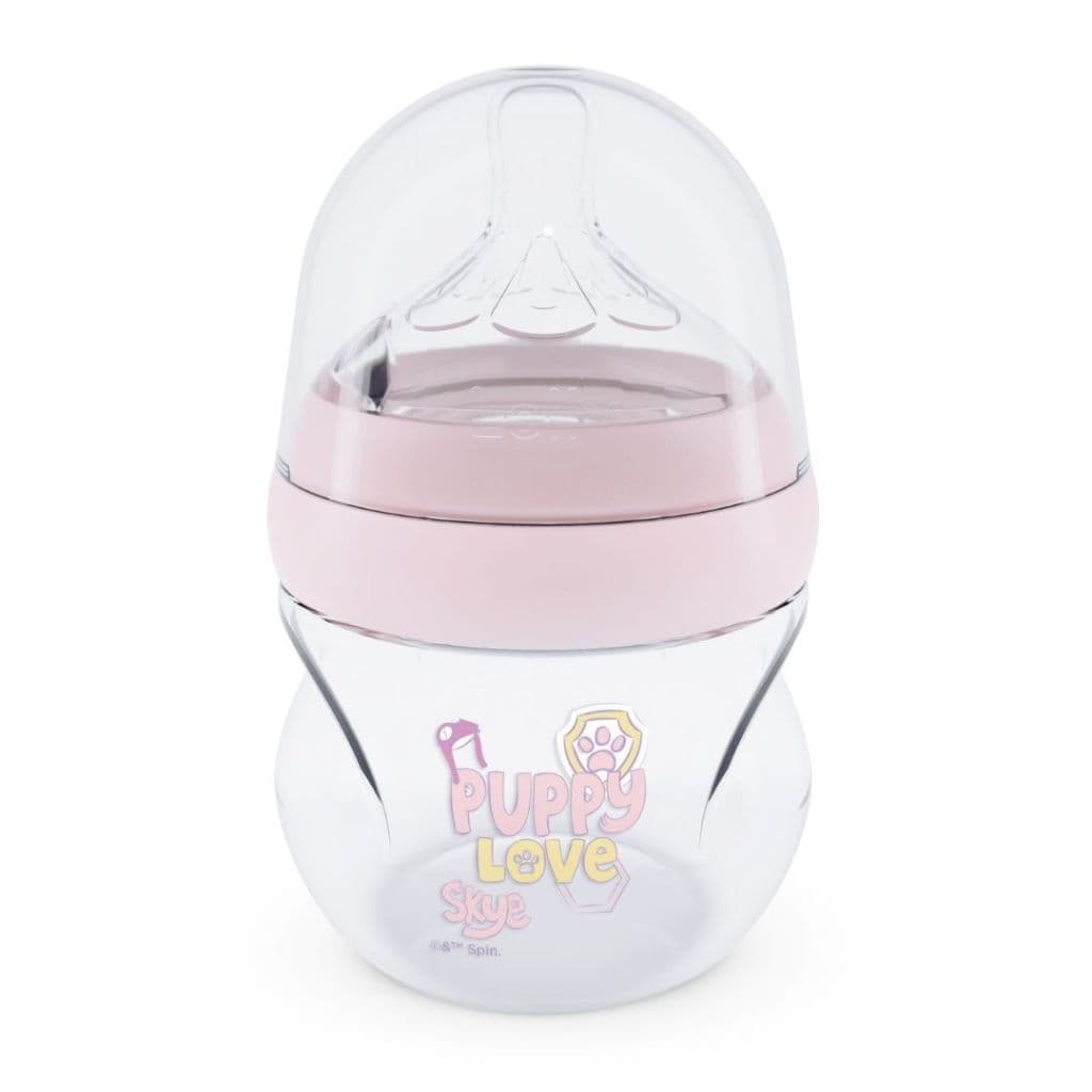 mamadeira anticolica 130ml para bebê recem nascidos RN com tampa Patrulha Canina Skie