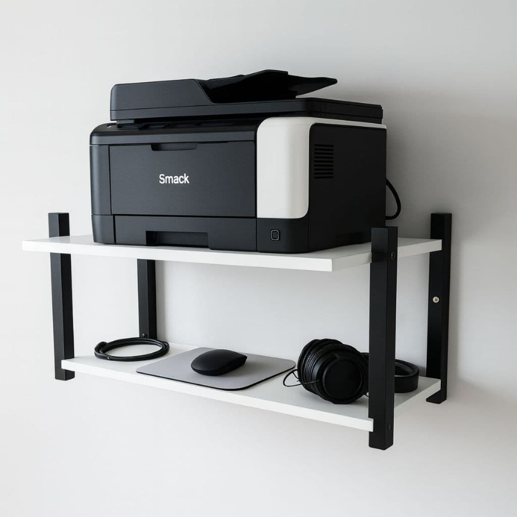 Prateleira De Parede Suporte Para Impressora Suspenso Branco Home Office Computador Quarto Escritório