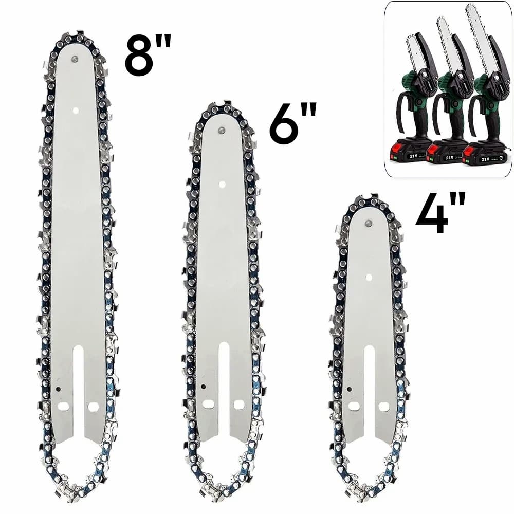 Corrente de Motosserra + Sabre 8 / 6 / 4 Polegadas Passo 1/4" Espessura 0.043"