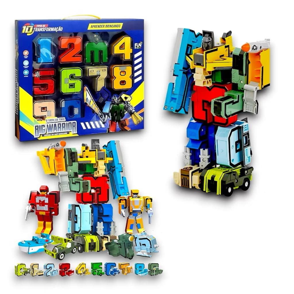 Brinquedo Educativo  Super Transformers Aprender Números Brincando em ação DIDÁTICO infantil