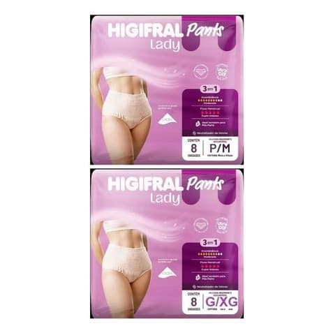 Calcinha Absorvente descartável Higifral Pants Lady com 8 unidades (escolha a variação)
