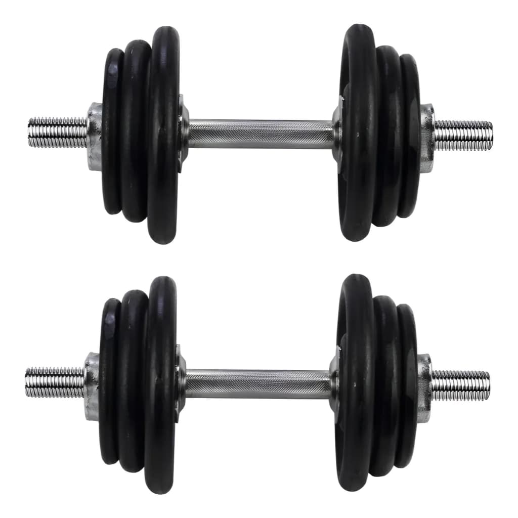 Par Halter Barra Maciça 35cm + 32kg Peso De Academia Treino