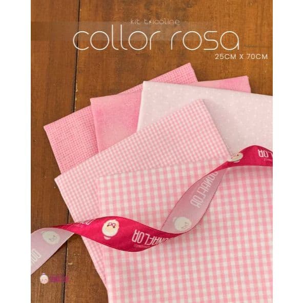 Kit 5Tricolines Collor Rosa Bebe 25cm X 70cm 100% Algodão- para Panos de Prato, Fraldas  e Patchwork