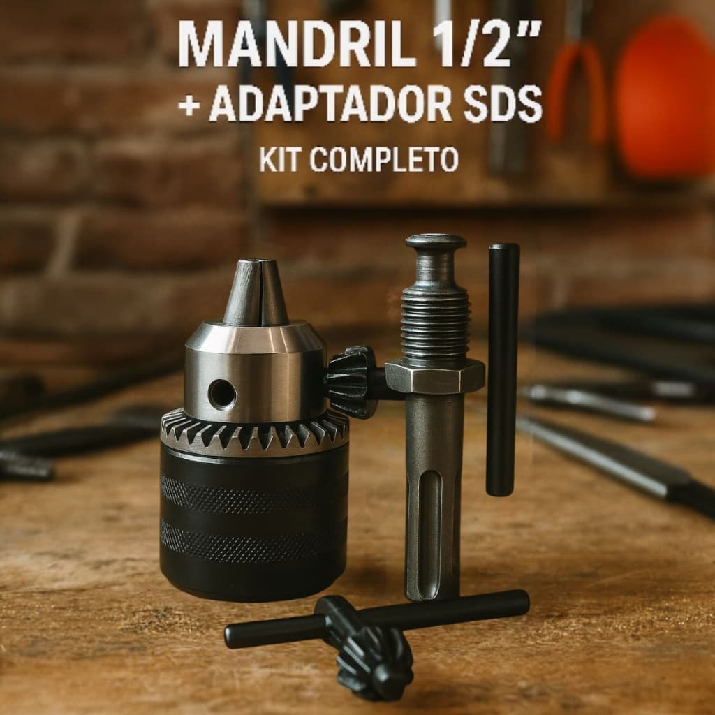 Mandril Para Furadeira Sds Plus Parafusadeira 1/2 Polegada 20Unf Adaptador Martelete Chave Aperto Rápido(Mandril)