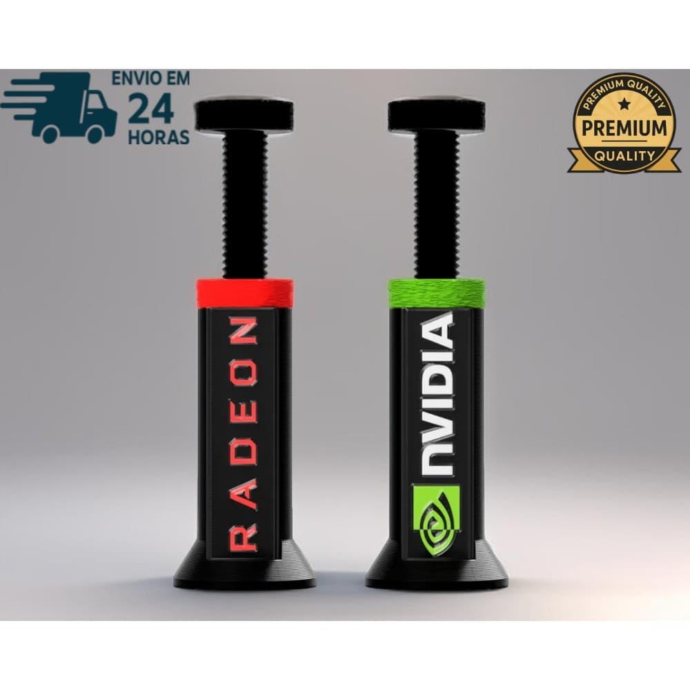 Suporte Placa Vídeo GPU Ajustável Vertical  - NVIDIA Radeon - com Regulagem de Altura