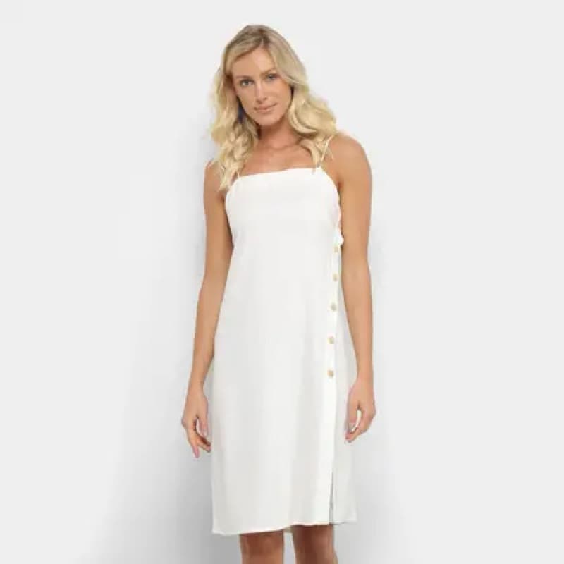 vestido branco curto de alcinha para ano novo, casamento no civil réveillon vestido leve para verão fecho em zíper
