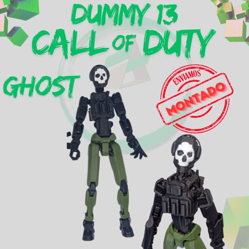 Boneco Dummy 13 | Ghost Call of Duty  | Totalmente Articulado Boneco Brinquedo  MONTADO  Exclusivo+ Grátis kit Acessório
