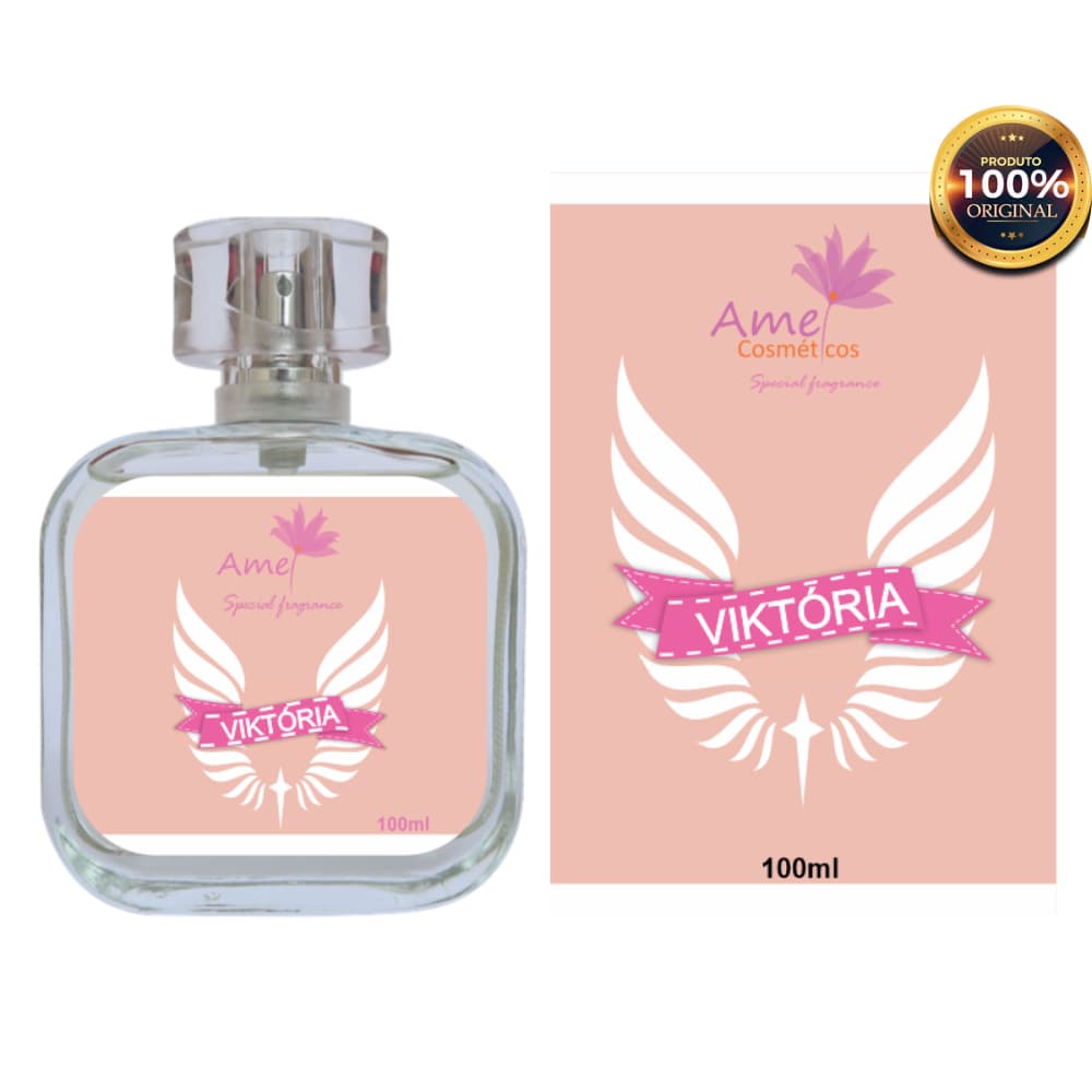 Viktória Amei Cosméticos Perfume Feminino 100ml Alta Fixação Essência Importada Parfum