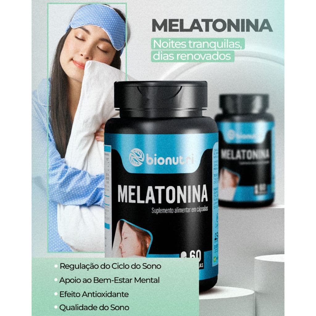 Melatonina 120  Cápsulas Vitamina B6 B3 - Suplemento Alimentar BIONUTRI