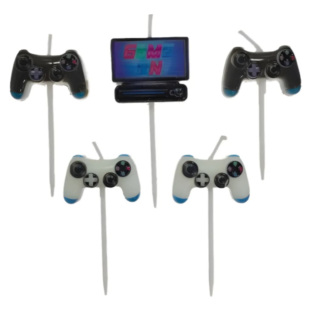 Vela de Aniversário Game Controle de Videogame - C/5 Unidades - SilverFestas