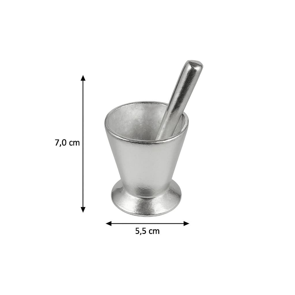 Pilão Pequeno De Alumínio Socador Tempero Condimentos Tamanho 7,0cm x 5,5cm