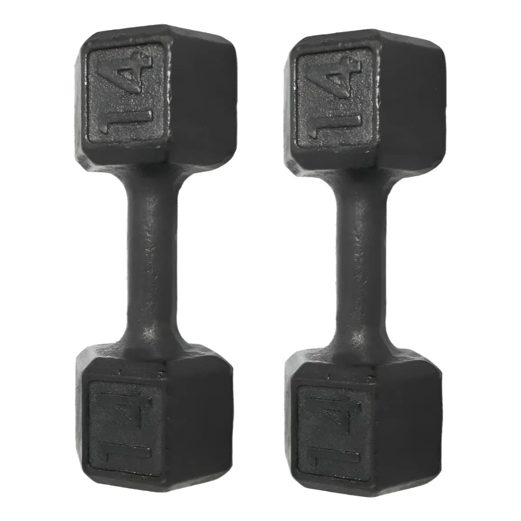Halter Dumbell 14kg Sextavado Pintado Peso De Academia Para Treino Musculação