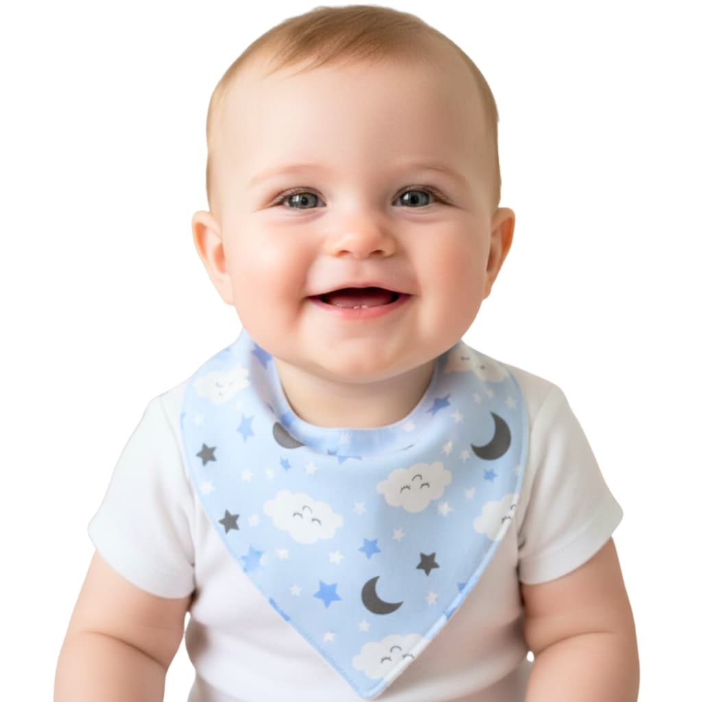 Kit Enxoval Bebe 6 Babador Bandana Impermeável Lavável 100% Algodão
