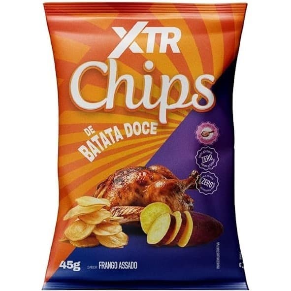 XTR Chips de Batata Doce Sabor Frango Assado 45g – Crocantes e Saudáveis