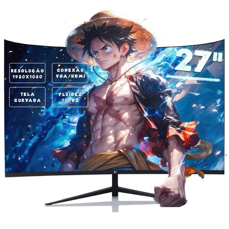 Monitor Gamer LED 27" Tela Curva 100Hz 1ms Full HD D-GR270 Grasep