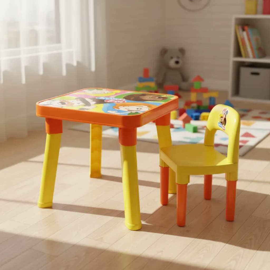 Mesa brinquedo educativo  mesinha Infantil Didática com Tampo Divisórias Cadeirinha para Menino Menina