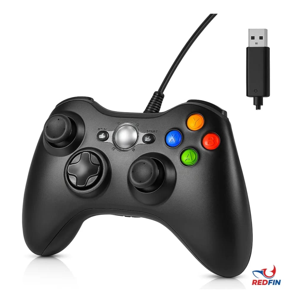 CONTROLE PARA XBOX 360 COMPATIVEL VIDEO GAME - COM FIO E SEM FIO