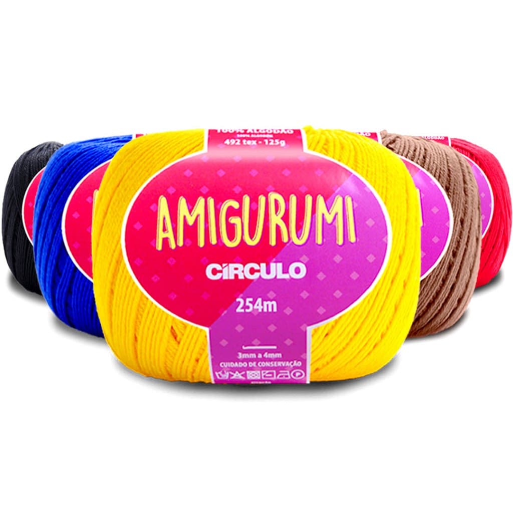 Kit Amigurumi 5 Unidades – Fio para Amigurumi, Crochê e Tricô – Selecione as Cores