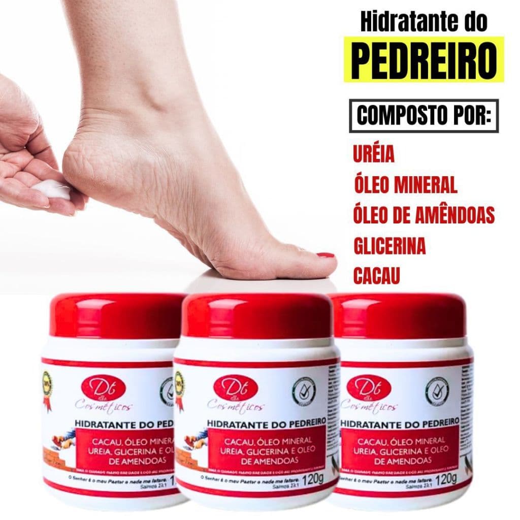 Creme do Pedreiro Com Ureia Para Pés Rachados e mãos e Cotovelos Ressecadas 240G Ultra Hidratante