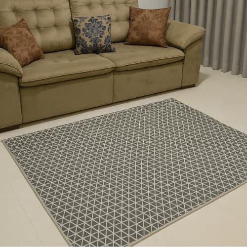 Tapete Sala Antiderrapante 1,50m x 2,00 Moderno Tecido Jacquard Decorativo Confortável Macio Premium Para Sala de Estar