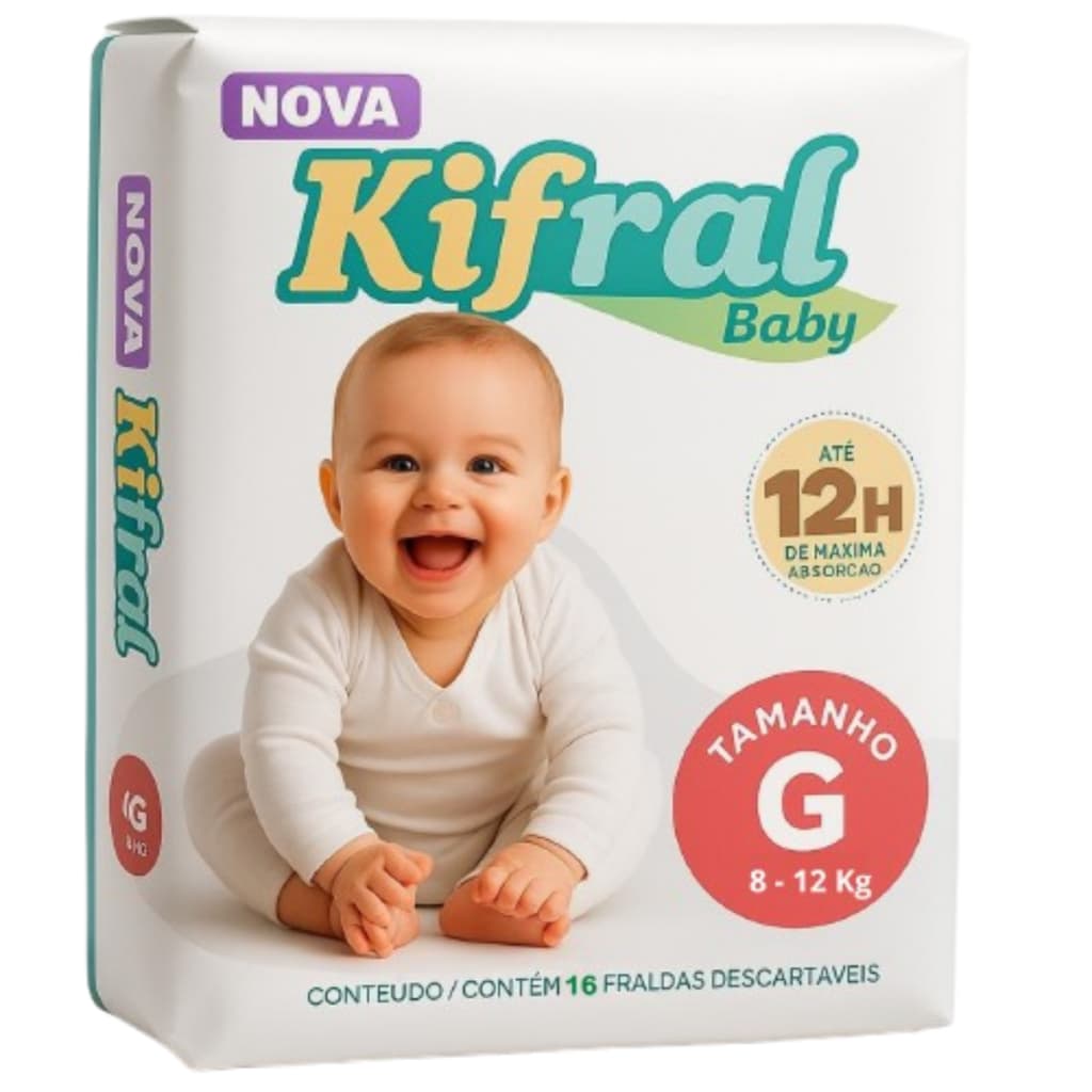 Fralda Kifral Baby Infantil Pacote Econômico Suave, Confortável e Ultra Absorvente