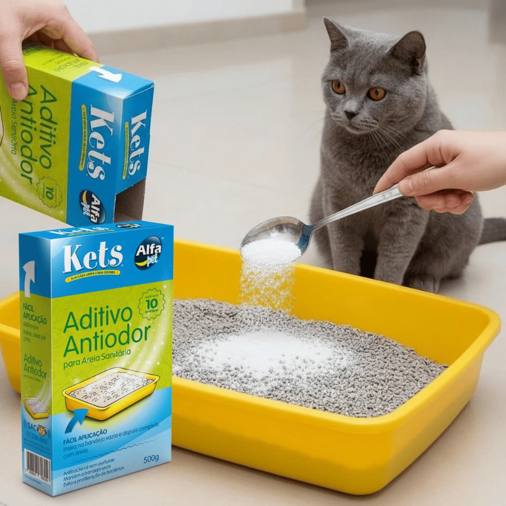 Aditivo Anti Odor Kets para Gato - 500Gr Kets para Areia Sanitária Bandeja Banherio Furba