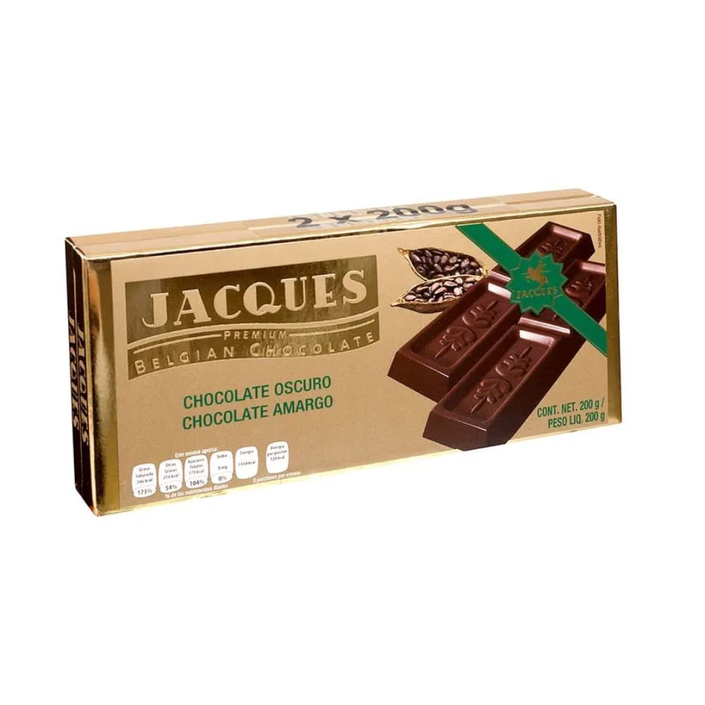 Chocolate Belga Jacques Amargo 200g – Sabor Intenso Importado Premium