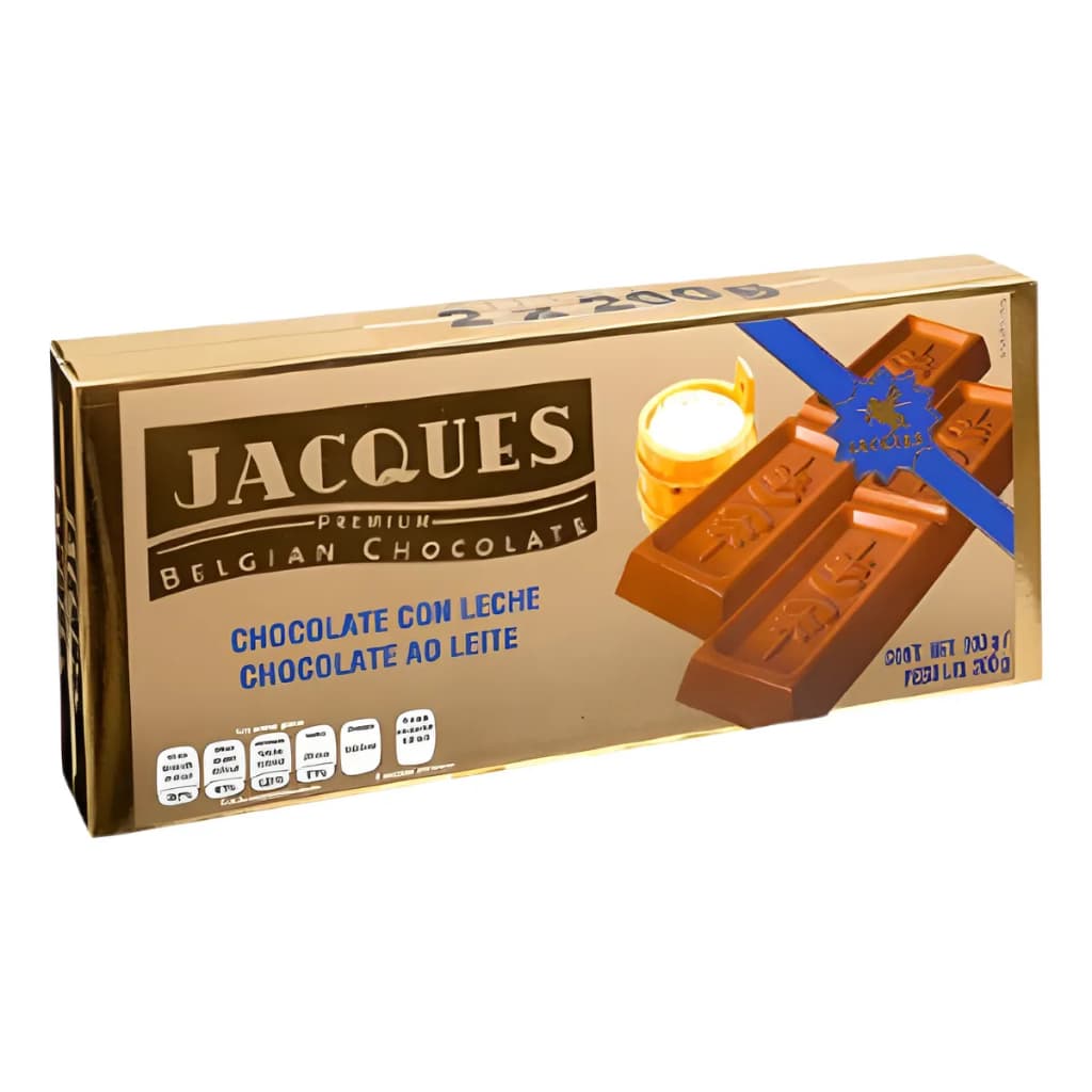 Barra Jacques Chocolate Ao Leite 200g – Belga Importado Sofisticado