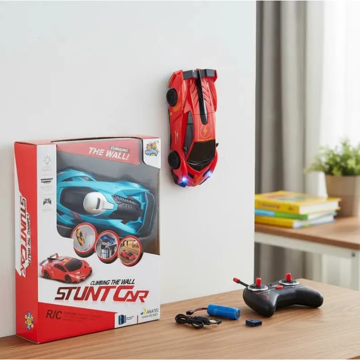 Carrinho Recarregável Sobe Na Parede De Controle Remoto 7 Funções Brinquedo Carro Escalada Guedes