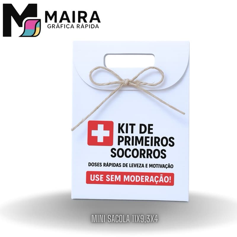 kit 10 caixa sacola lembrancinha primeiros socorros divertida