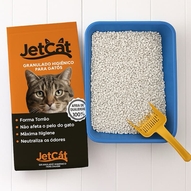 Areia para Gatos JetCat Granulado Fardo 5x4kg – Mais Limpeza, Economia e Eficiência