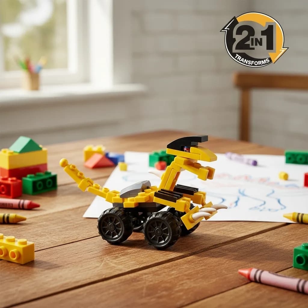 Brinquedo Lego Bloco de Montar Infantil Monster 2 em 1 Transformers Dinossauro Educativo Criativo