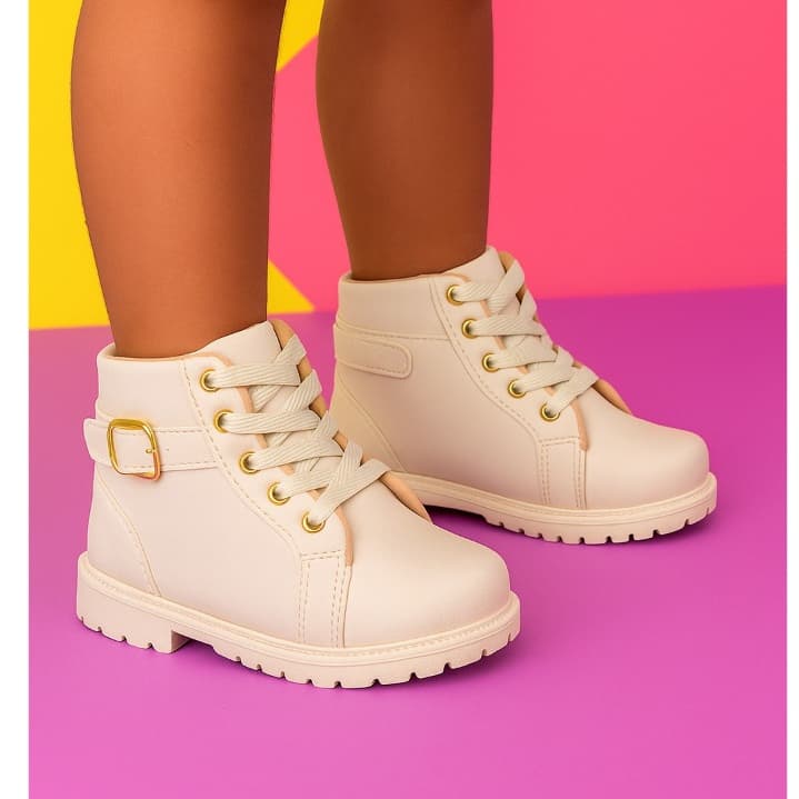 Bota Coturno sapato Menina infantil calçado Fim de ano leve confortavel do 24 ao 33