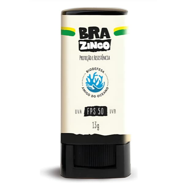 Protetor Solar Facial Brazinco FPS 50 Bastão Resistente Agua e Suor - Incolor