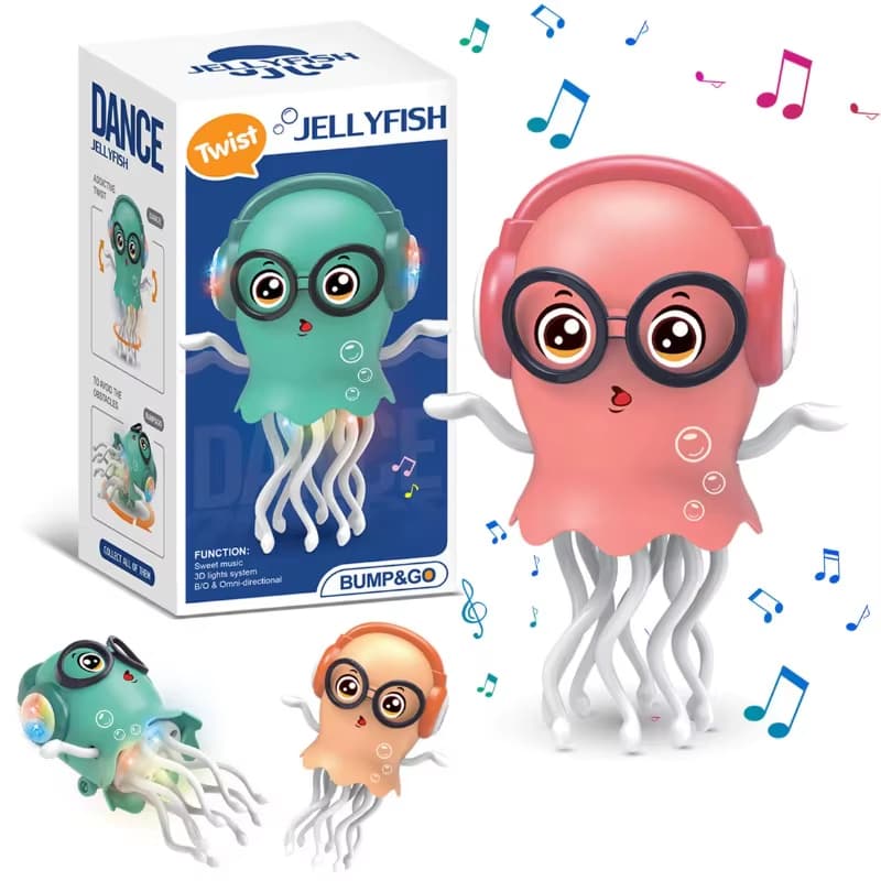 Brinquedo Polvo Dançante com Luz LED, Música e Sensor de Obstáculos Infantil
