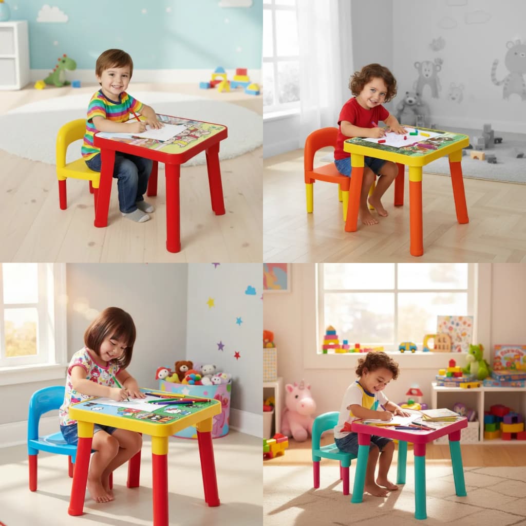 Mini Mesinha Didática com Cadeira Infantil para Criança Menina ou Menino Monte Líbano