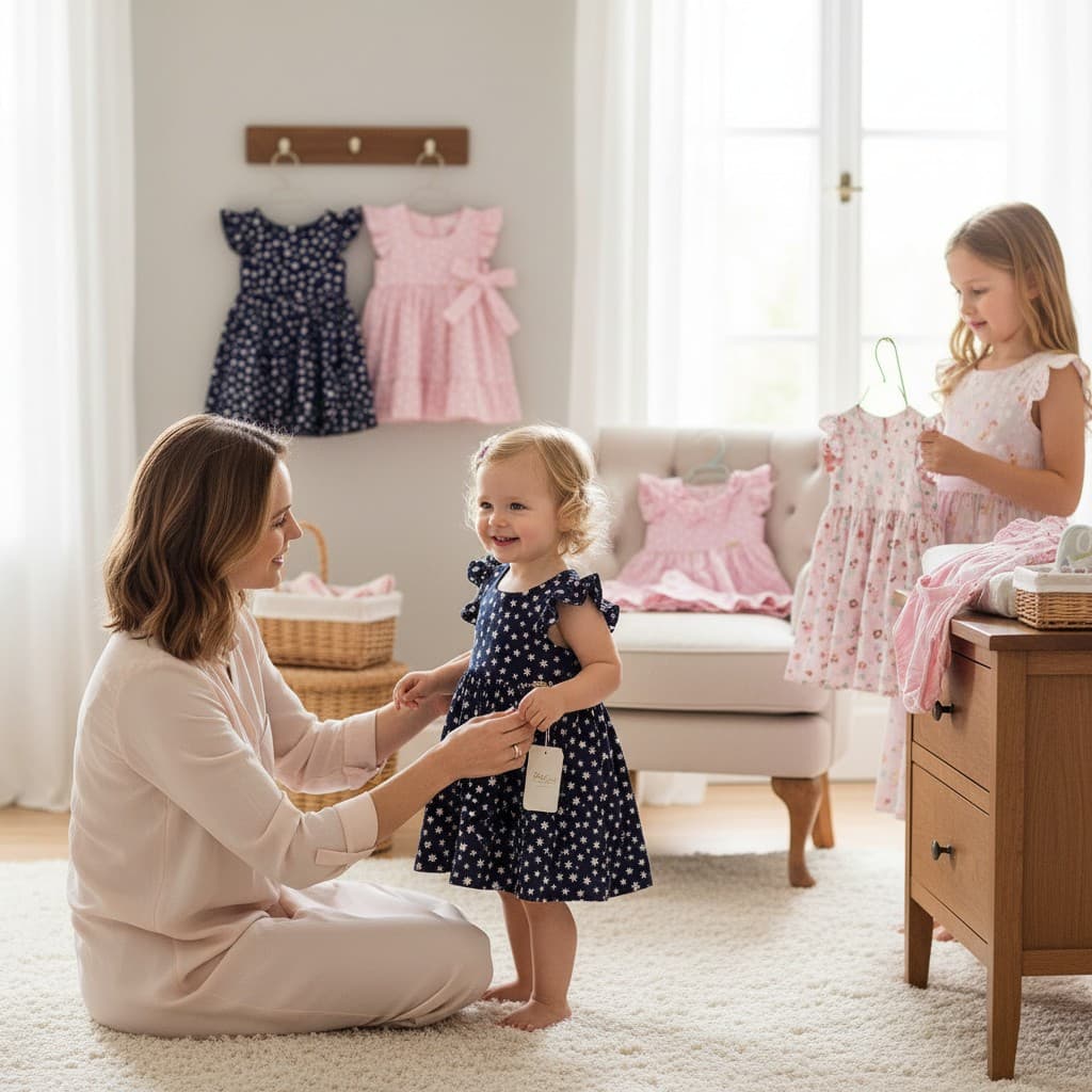 VESTIDO INFANTIL com calcinha Vestido de bebê ESTAPAMPADO COM tapa fralda 100% ALGODÃO - vestido safari, estrelinha