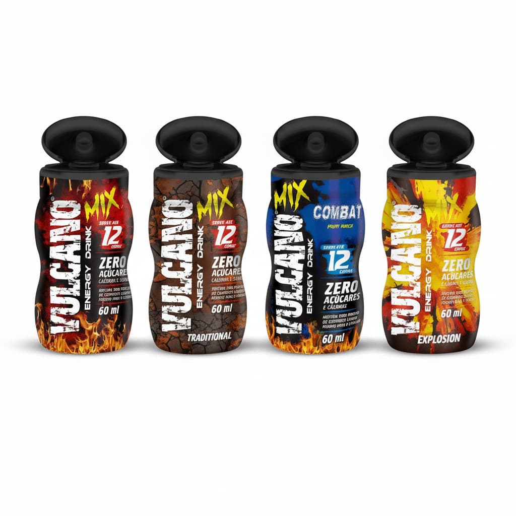 Kit Vulcano Mix Tradicional Morango Frutas Tropicais Fruit Punch Portátil Bolso Festa Viajem