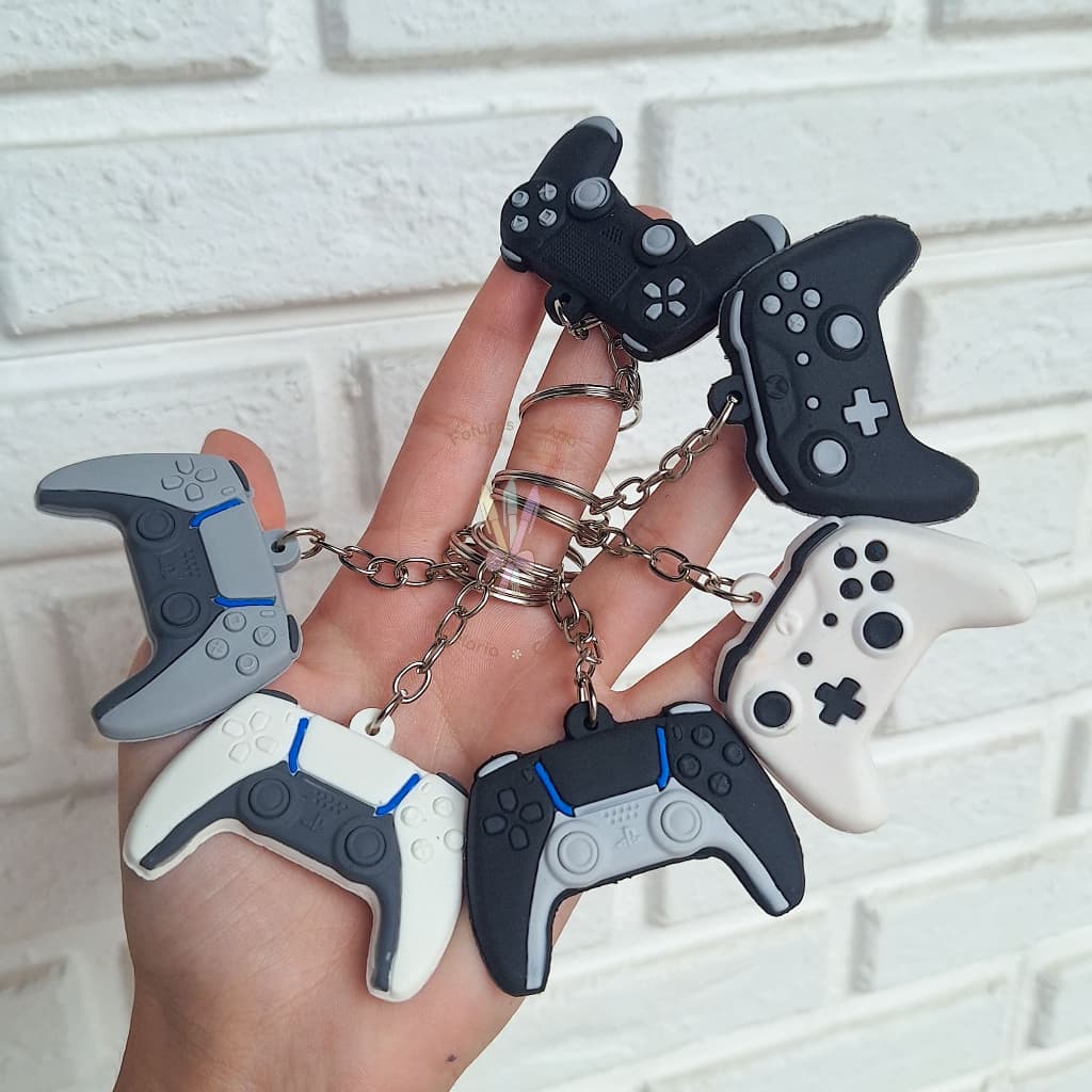 Chaveiro Divertido Controle de Videogame, Decoração em Plástico Flexível Xbox e PS5/PS4