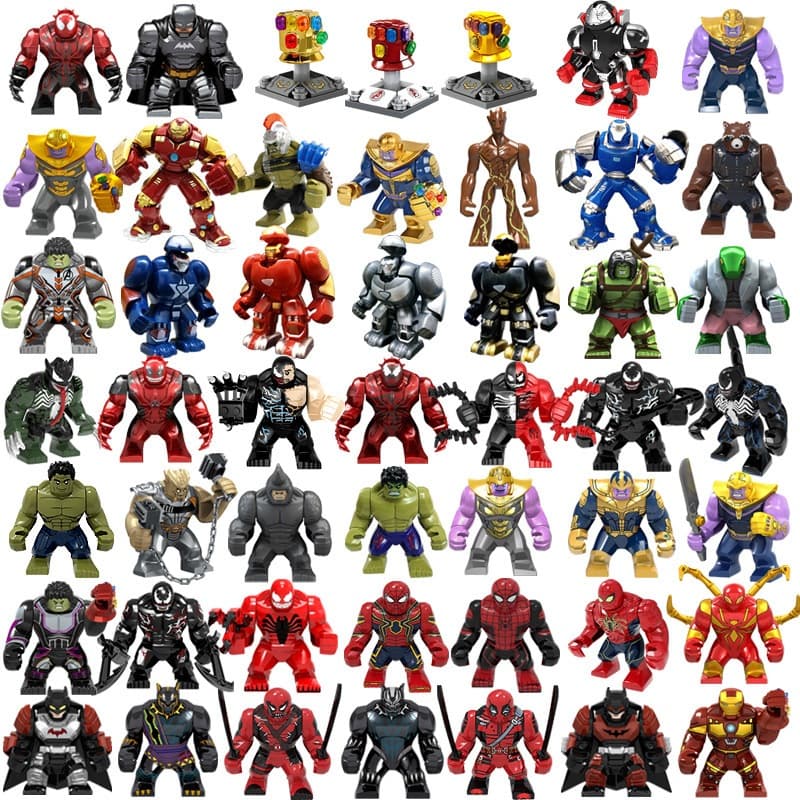 Boneco Bloco de Montar Super Herois Viloes Marvel Disney DC Estilo Lego tamanho 8CM