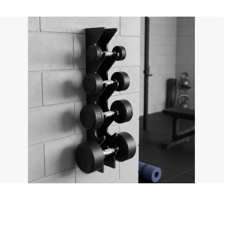 Suporte De Parede Hartwit Academia Expositor 5 Halter Preto