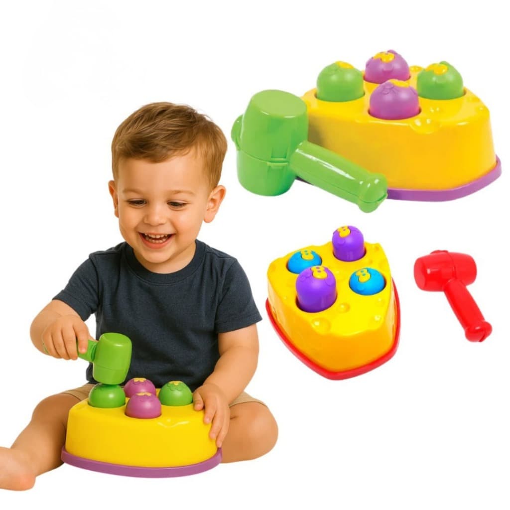 Brinquedo Martelo Bate Bate Rata Tuff na Caixa Brinquedo Educativo Didático Infantil
