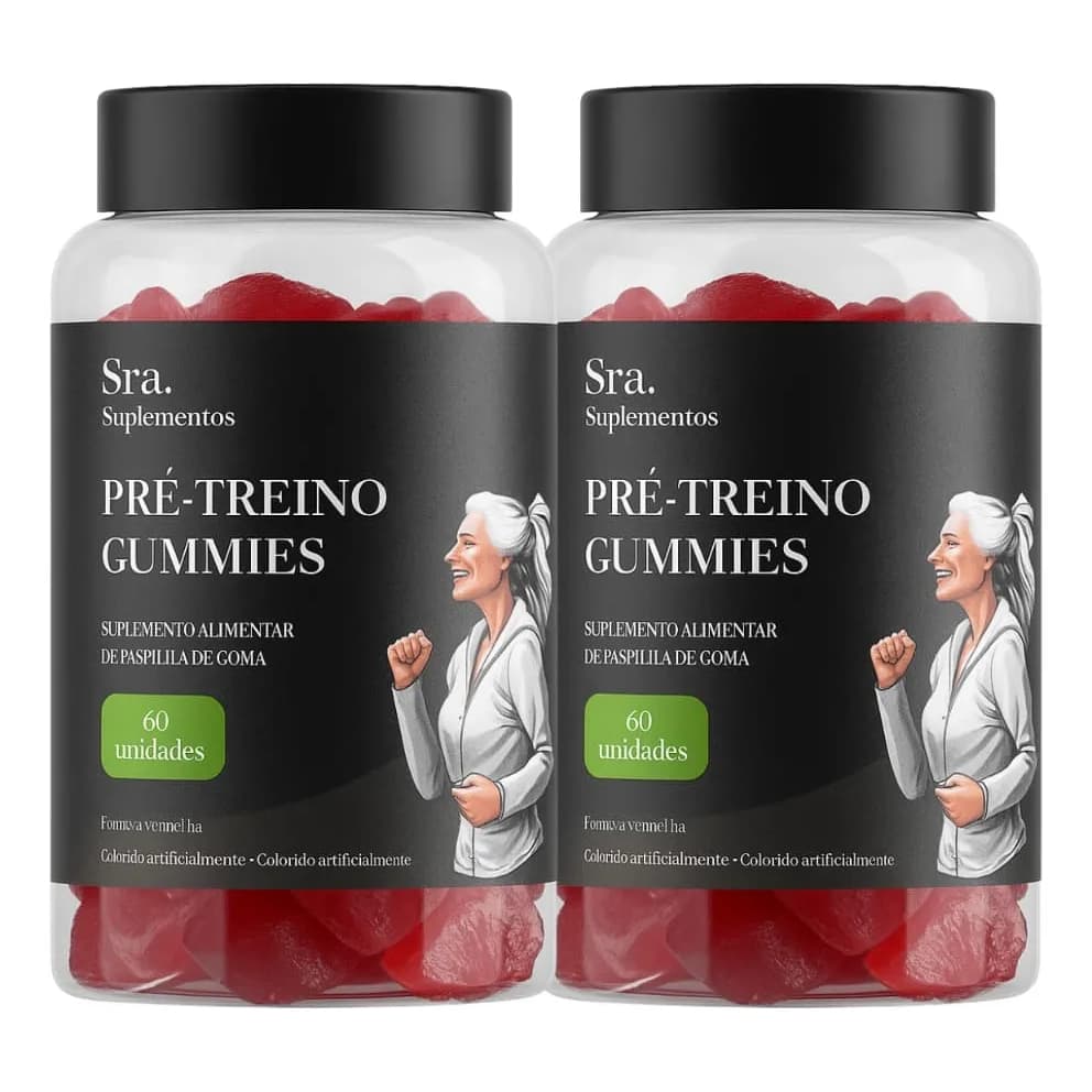 Pré Treino Pré Workout Energia Forca 120 Gummy Senhora Fitness Gummy Pré treino Hardcore Evolution Workout B12 1000mcg