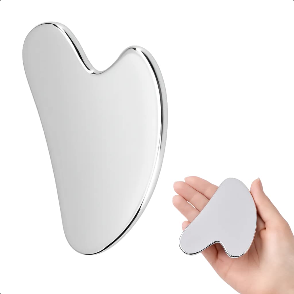 Gua Sha Aço Inox Massagem Facial e Muscular Anti Idade Skincare