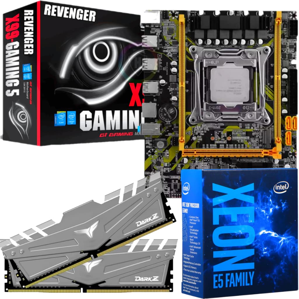 Kit Upgrade Gamer - Intel Xeon E5 24 Núcleos 3.5Ghz + Placa Mãe X99 + 64GB RAM DDR4