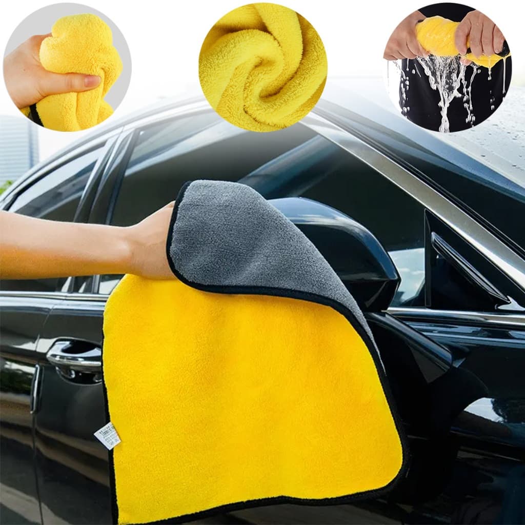 Kit 2 Flanelas Microfibra 40x30cm Limpeza Carro Moto Casa Secagem Brilho Polimento