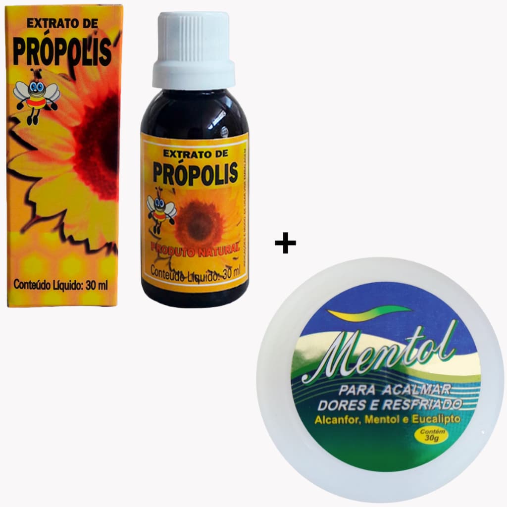 Kit Extrato de Própolis Gota 30ml + Pomada Mentol 30g