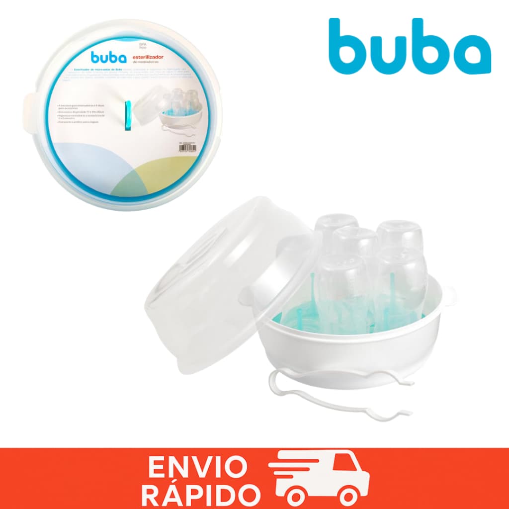 Esterilizador De Mamadeira Para Microondas Buba Limpa Mamadeiras e Chupetas