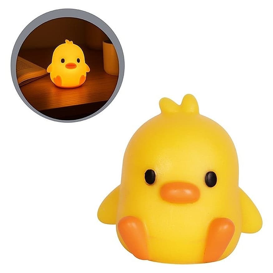 Luminaria Abajur Pintinho Pato Led Colorido Silicone Touch  Para Criança e Decorações
