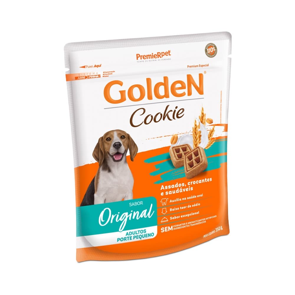 Biscoito Cookie para Cães Adultos de Porte Pequeno Sabor Original 350g Golden